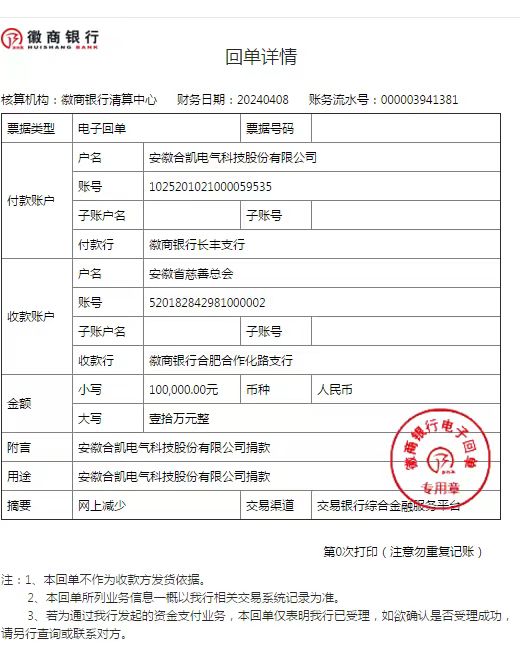 4月8日善款10万!